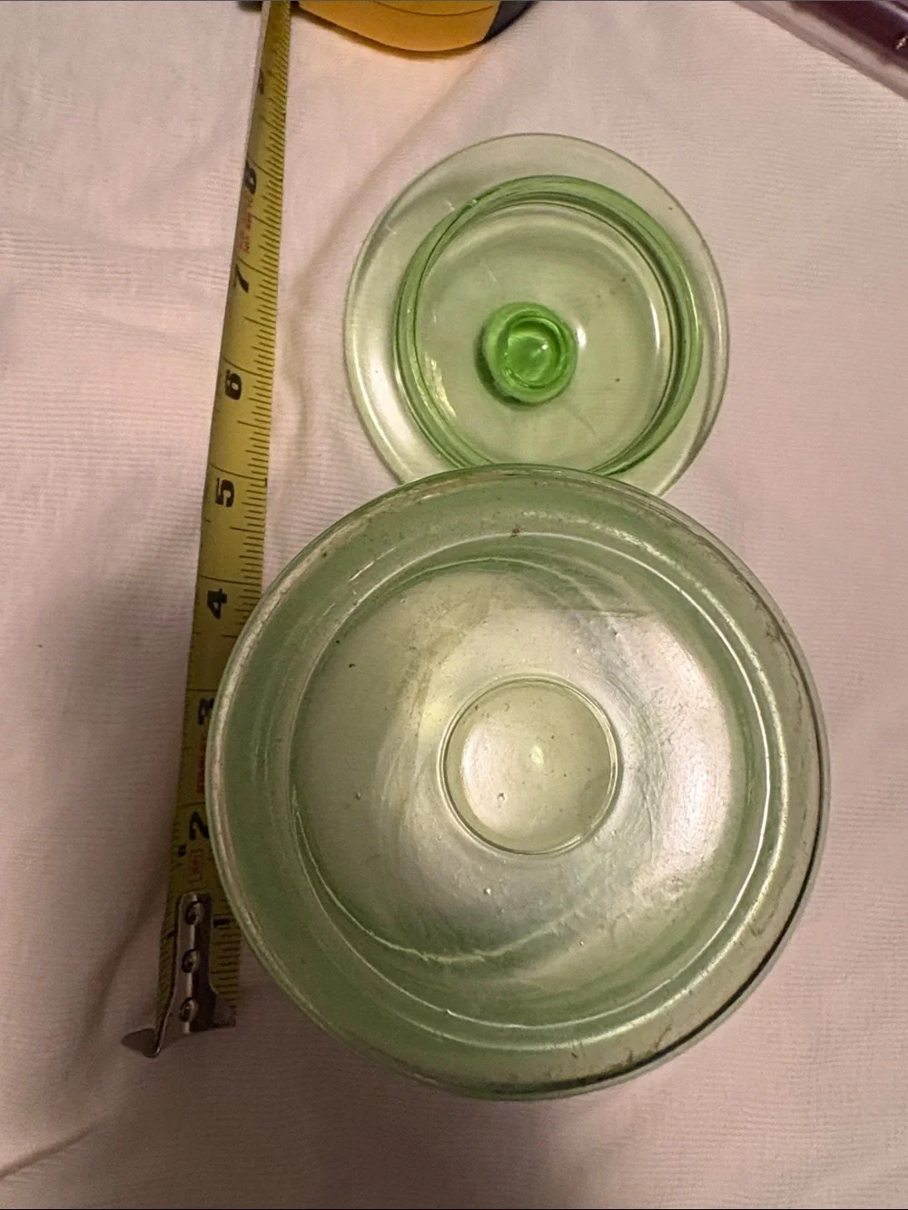 Uranium Glass Apothecary Jar with Lid